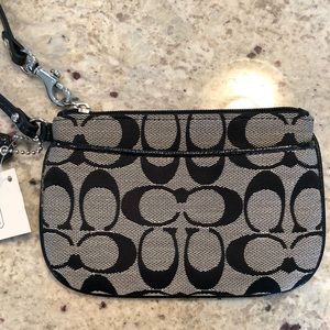 Black & Grey Coach Wristlet